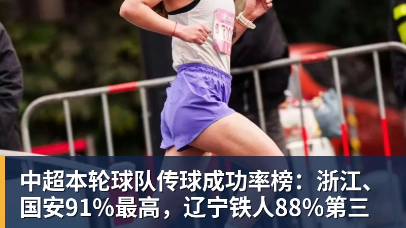 中超本轮球队传球成功率榜:浙江、国安91%最高,辽宁铁人88%第三